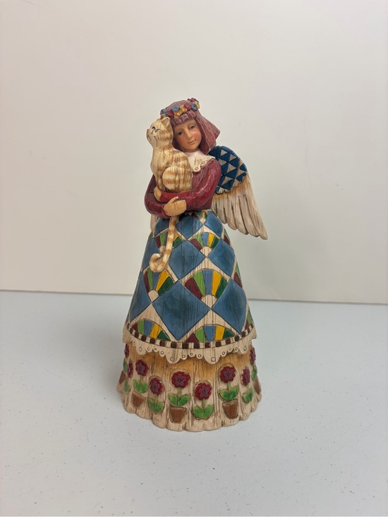 Other - Jim Shore Heartwood Creek Angel Holding Cat 2002 Enesco Figurine #105170 Retired